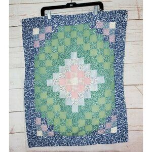 4 Vintage Multicolored Square Spring Colored Quilted Sham Pillow Cases 30"x24"